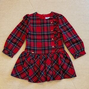 Mayoral Red Plaid Kids Dress with Ruffle Detail